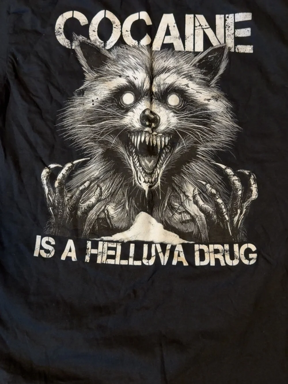 Spencer's Black Graphic 'Cocaine Is A Helluva Drug' Short Sleeve Tee